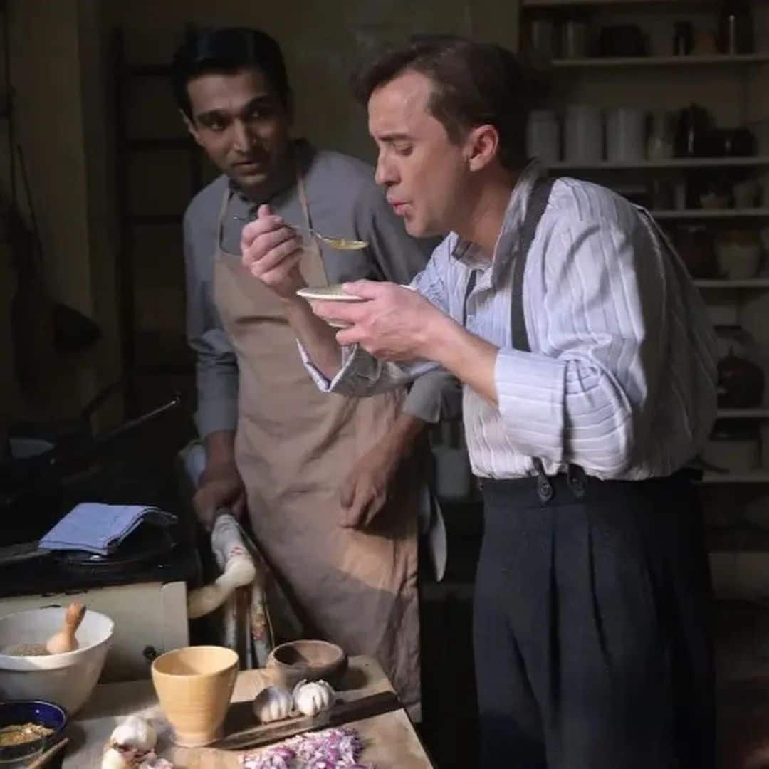 Pratik Gandhi and Tom Felton in BTS photos from the sets of Hansal Mehta's forthcoming series 'Gandhi'.