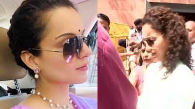 BJP MP and actor Kangana Ranaut arrives Parliament to attend NDA meeting