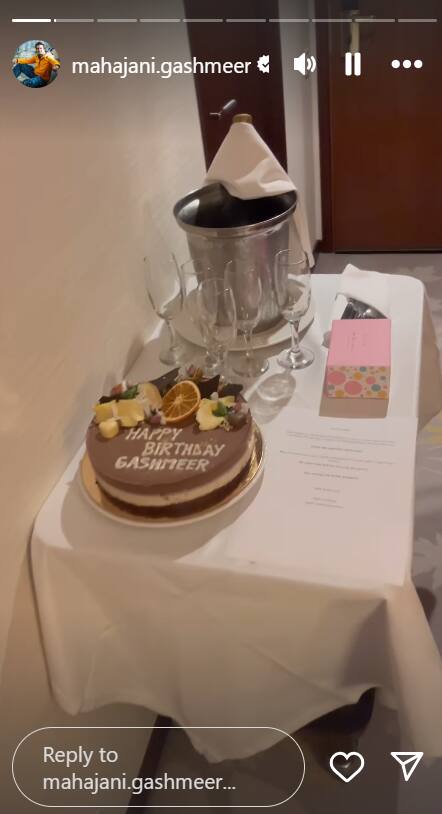 Gashmeer shared a video of the cake that he received as a birthday surprise.