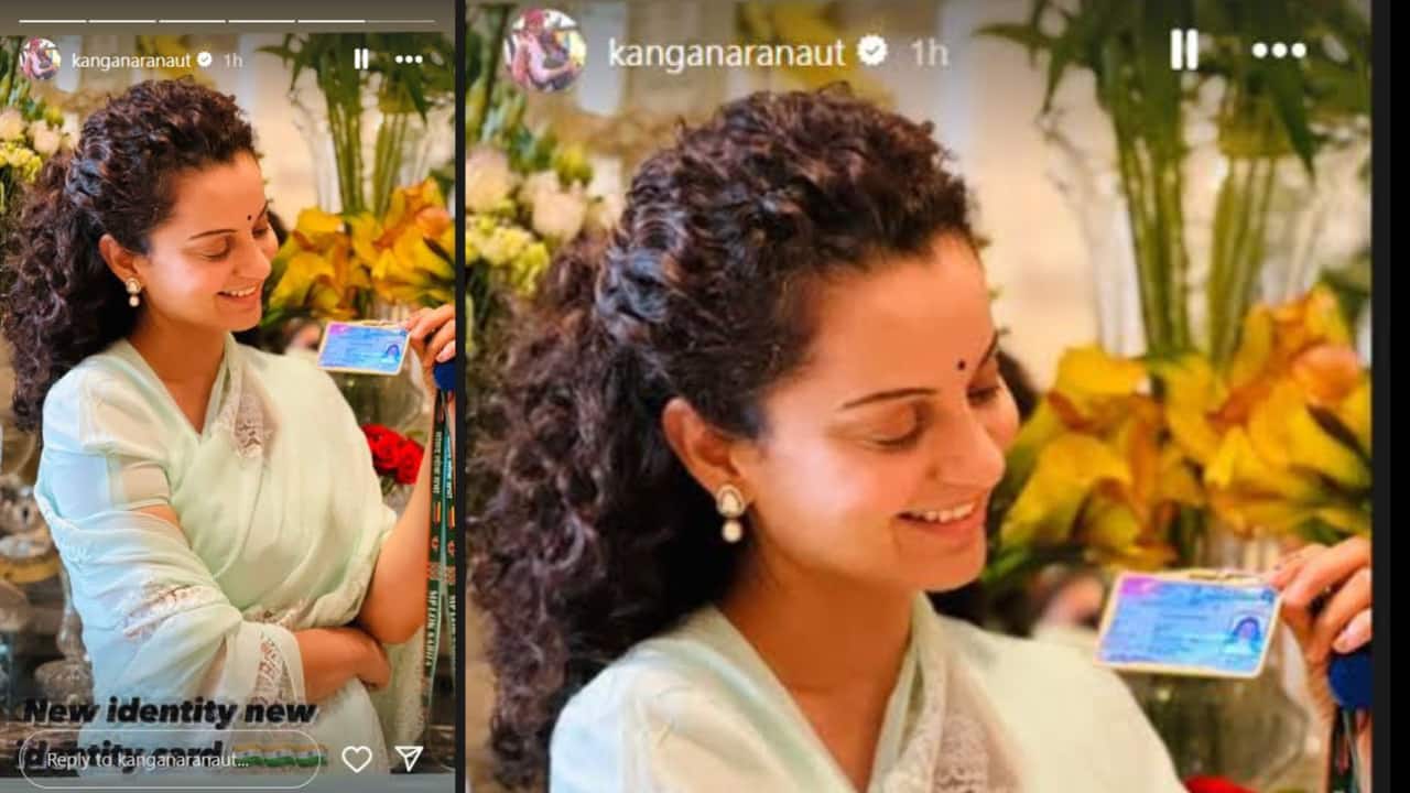 Kangana Ranaut shows off her Member of Parliament identity card with fans