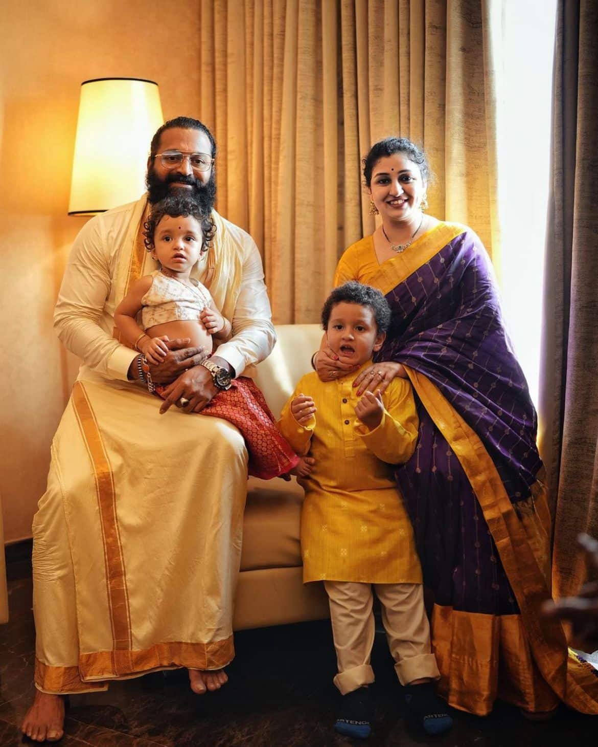 Rishabh Shetty with his family.