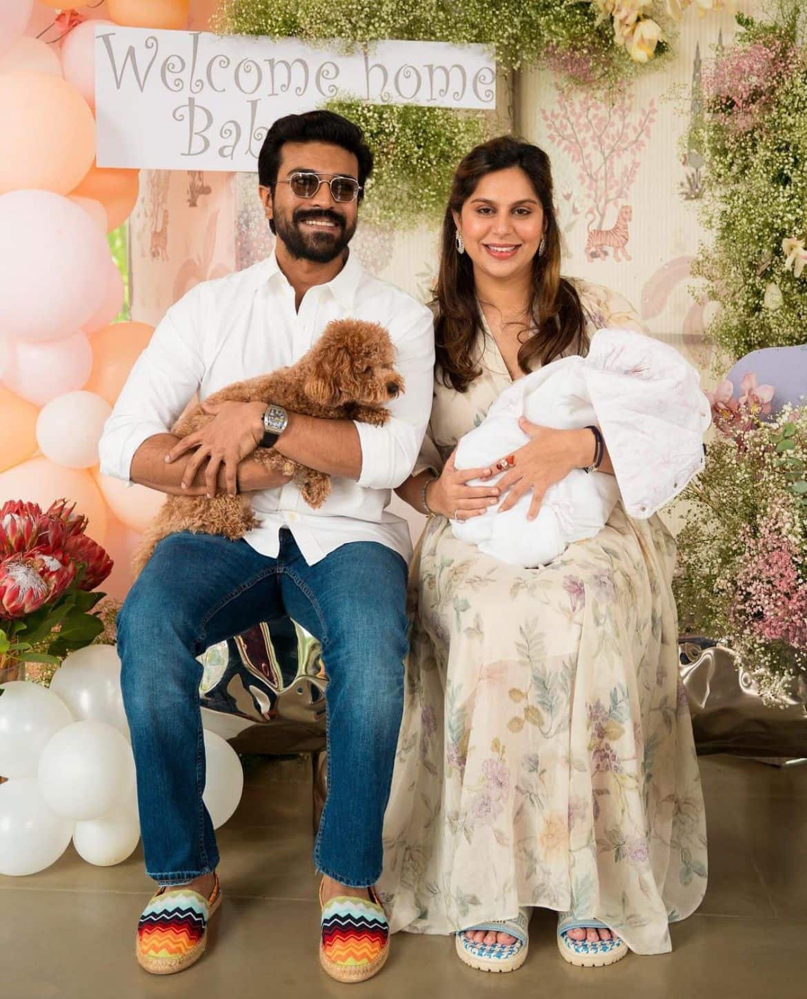 Ram Charan with wife and daughter.