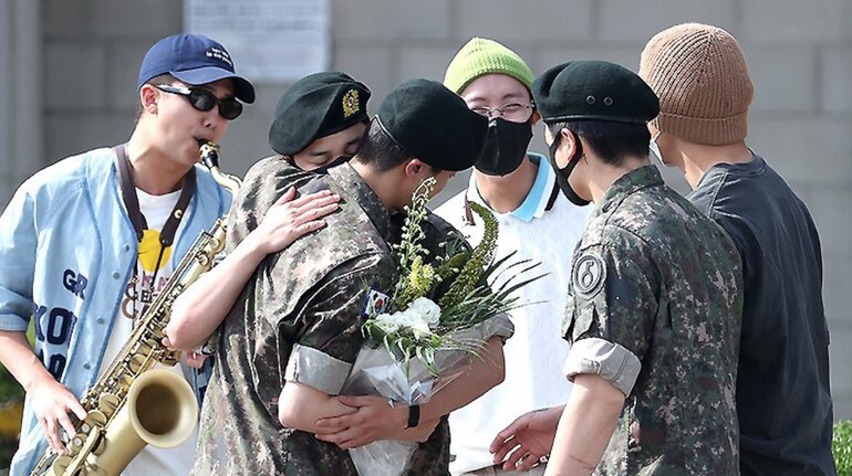 BTS’ Jin gets emotional as he gets discharged form military service ...