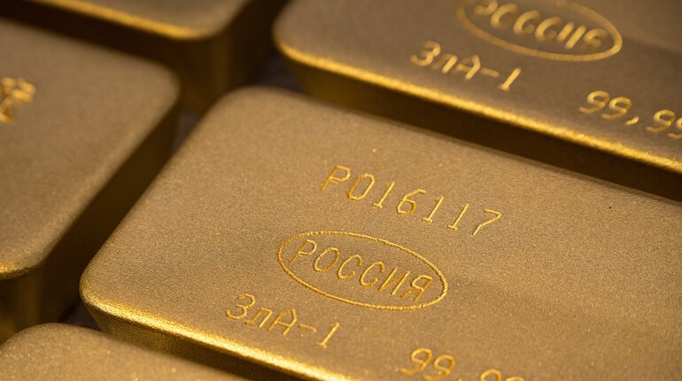 A view shows ingots of 99.99 percent pure gold in a workroom during production at Krastsvetmet precious metals plant in the Siberian city of Krasnoyarsk