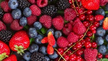 Berries Rich in fiber and antioxidants, berries like strawberries, blueberries, and raspberries provide natural sweetness and help stabilize blood sugar levels, says Noida based Dietician Siya Sharma. The fiber content in berries slows the absorption of sugar, reducing the likelihood of a spike in blood sugar and subsequent cravings. (Image: Canva)