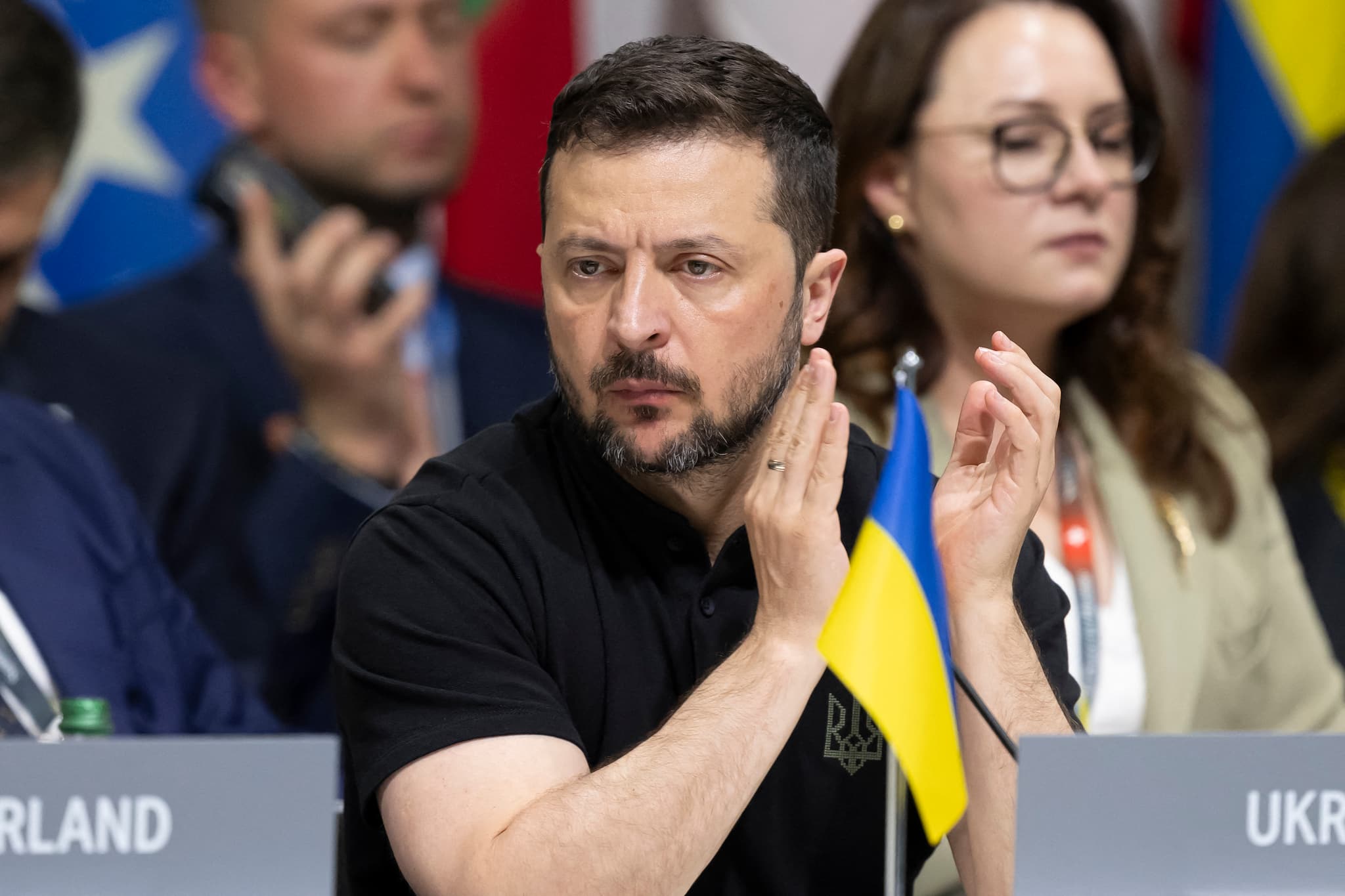 Ukrainian President Volodymyr Zelensky aimed to secure international consensus on his peace proposal, emphasizing the need for a just and lasting peace. &quot;We must decide together what a just peace means for the world and how it can be achieved in a lasting way,&quot; Zelensky told assembled leaders. (AFP Photo)