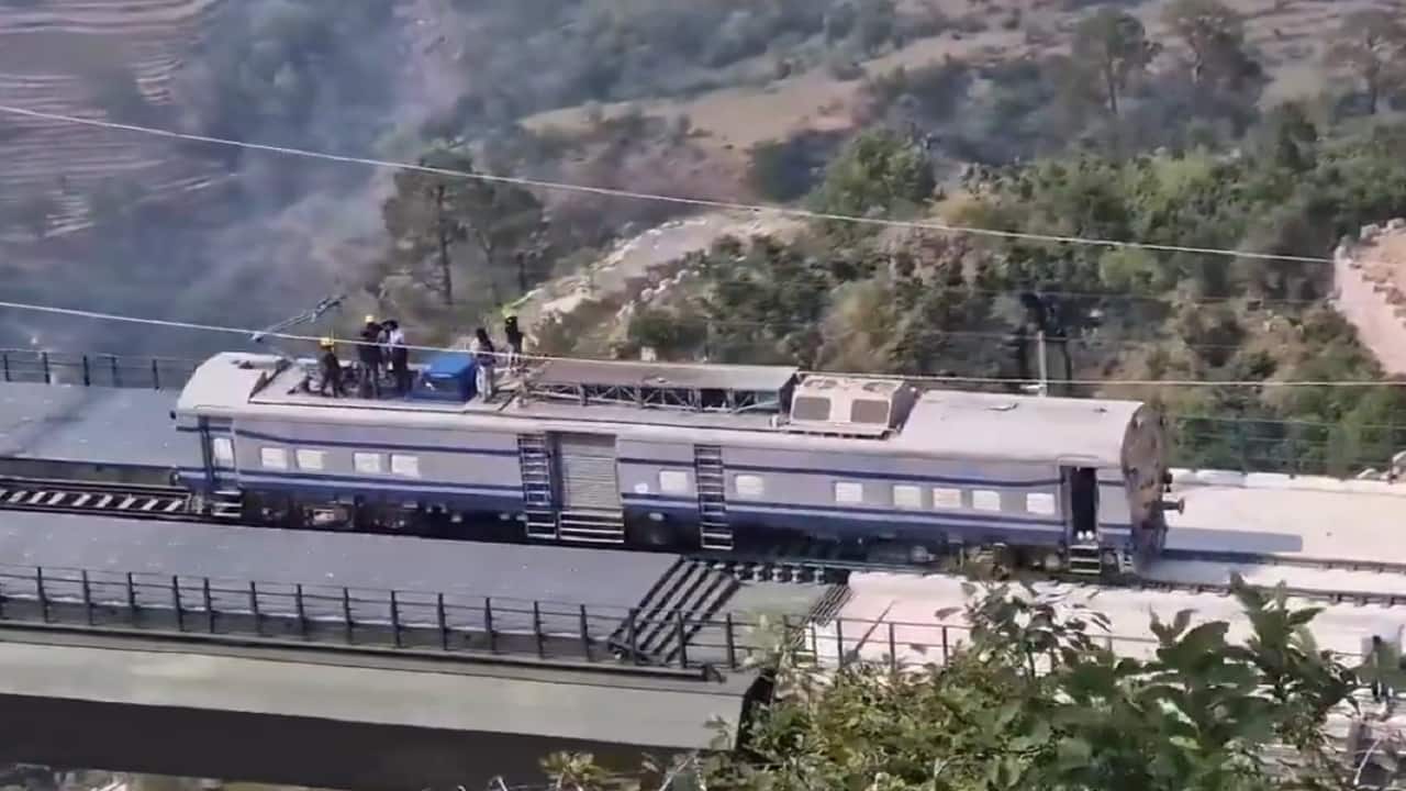 Chenab Bridge: Indian Railways conducts trial run on world's highest steel arch rail bridge Chenab Bridge: Indian Railways conducts trial run on world's highest steel arch rail bridge