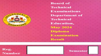 Karnataka Diploma Result May 2024