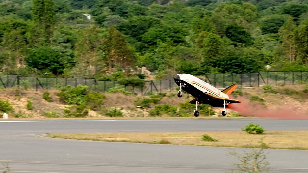 Following the success of the RLV LEX-01 and LEX-02 missions, RLV LEX-03 re-demonstrated the autonomous landing capability of the RLV under more challenging release conditions.(Photo: ISRO)