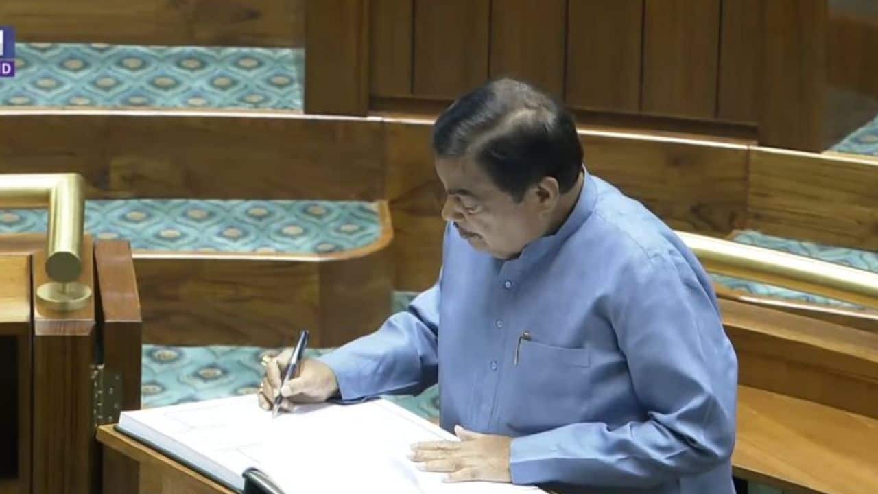 Union Minister Nitin Gadkari takes oath as a member of the 18th Lok Sabha.