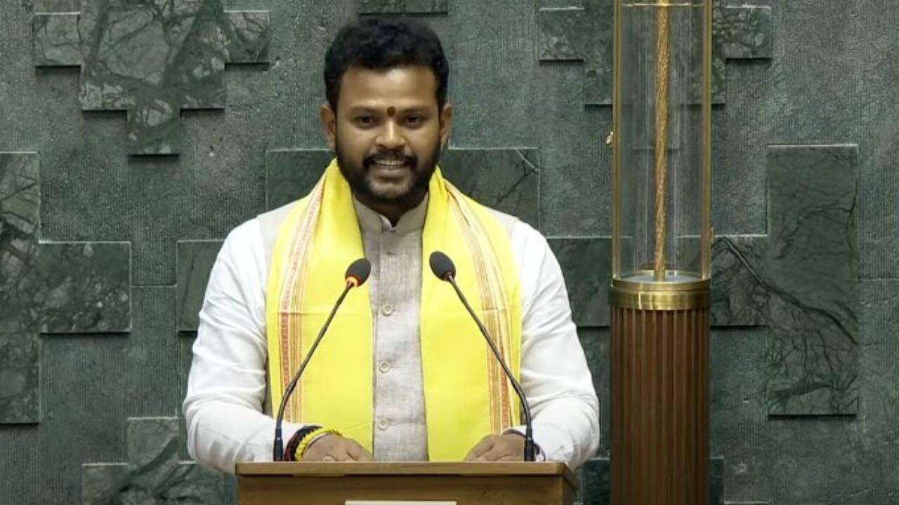 Union Minister Ram Mohan Naidu Kinjarapu takes oath as a member of the 18th Lok Sabha.