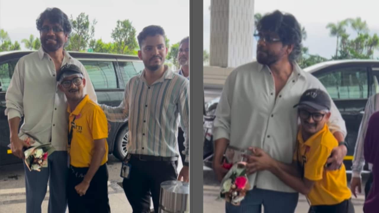 Nagarjuna Akkineni hugs the specially-abled fan whom his bodyguard pushed on airport, says, "unka nahi hamara galti hai"