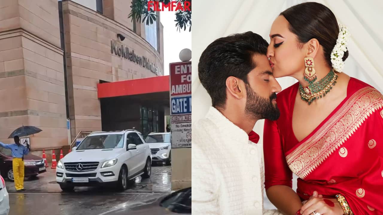 Newlyweds Sonakshi Sinha and Zaheer Iqbal spotted at Kokilaben Hospital, netizens say "khushkhabari aane vali hai"
