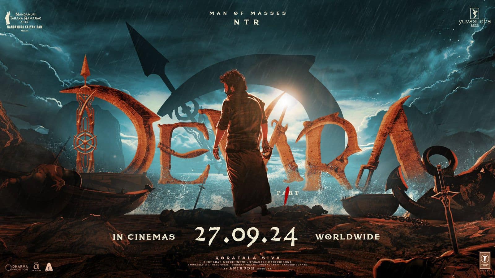 Devara: Part 1 Devara: Part 1 is one film that has been in the headlines ever since it's announcement. The film has indeed created a stir with the release of it's first single Fear Song. The film features NTR Jr in the lead role, with Janhvi Kapoor and Saif Ali Khan also starring in significant roles. Devara is scheduled for a theatrical release on 27 September 2024. Devara: Part 1 Devara: Part 1 is one film that has been in the headlines ever since it's announcement. The film has indeed created a stir with the release of it's first single Fear Song. The film features NTR Jr in the lead role, with Janhvi Kapoor and Saif Ali Khan also starring in significant roles. Devara is scheduled for a theatrical release on 27 September 2024.