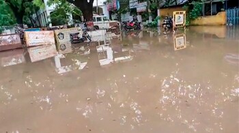 A flooded road following rains, in Kadapa, Andhra Pradesh, Tuesday, June 18, 2024. (PTI Photo)