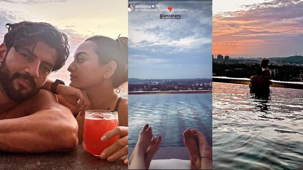 Sonakshi Sinha enjoys a romantic pool time with her husband Zaheer Iqbal on their honeymoon