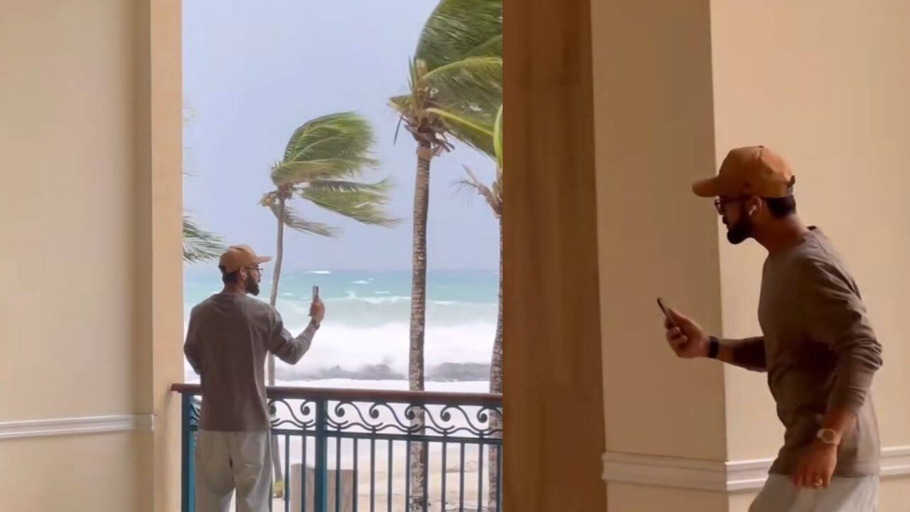Virat Kohli shows Barbados' hurricane to wife Anushka Sharma on video call, watch video