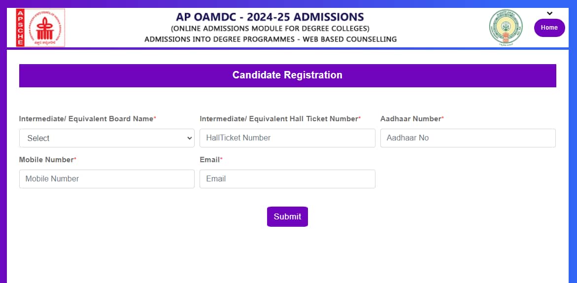 AP Degree College Admissions 2024: APSCHE OAMDC registrations begins at ...