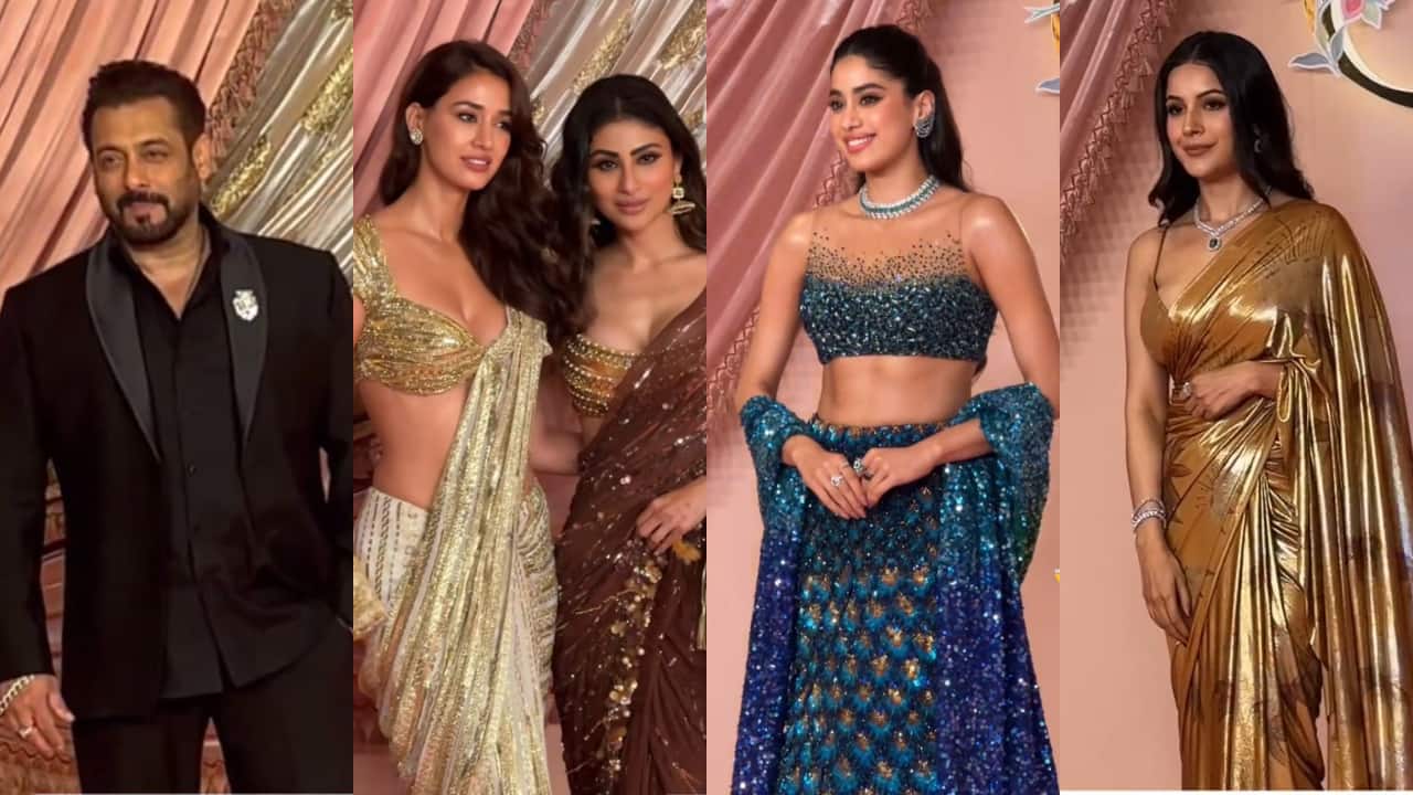 Salman Khan stuns in black, Janhvi Kapoor, Disha Patani, Mouni Roy, Shehnaz Gill, Pashmina Roshan rock shimmery outfits at Radhika-Anant Sangeet ceremony