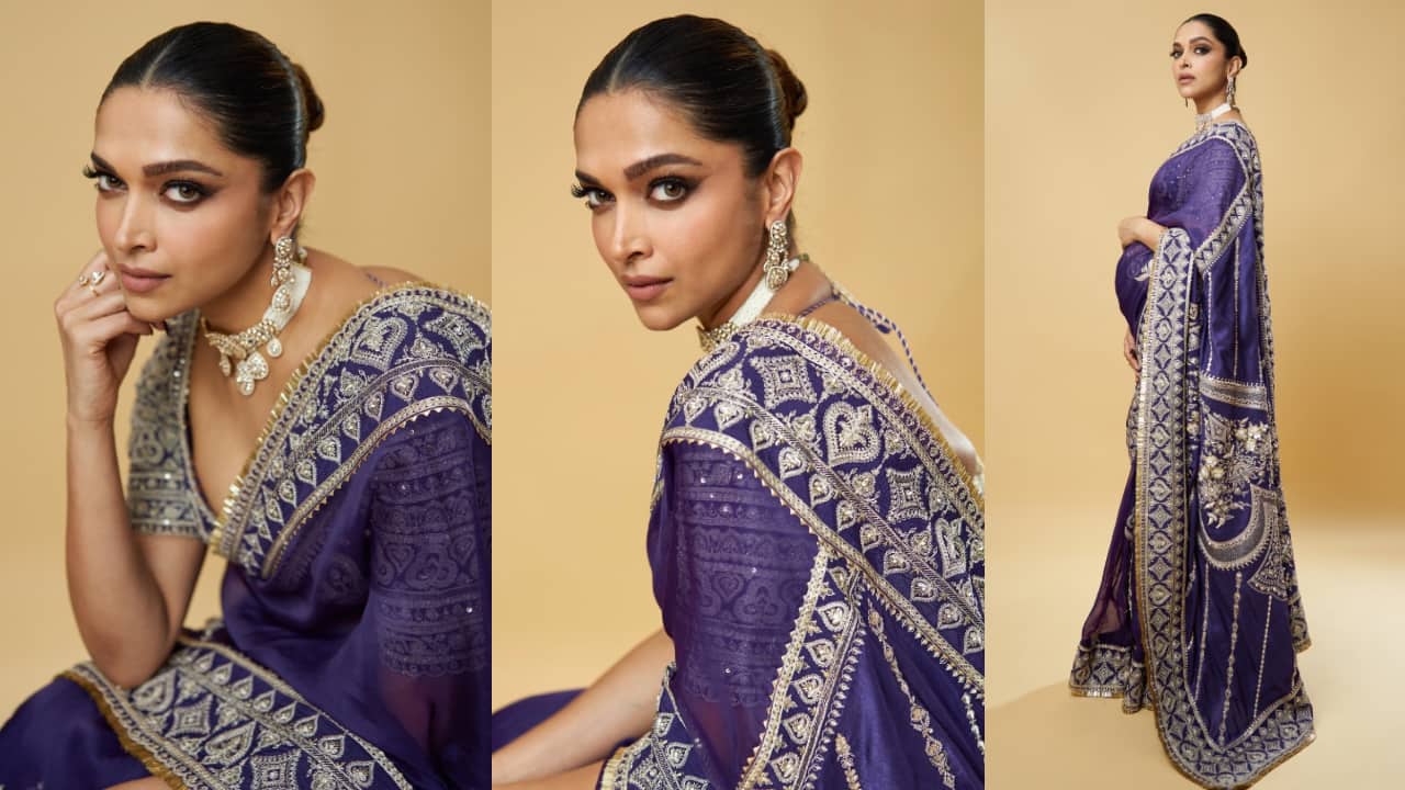 Deepika Padukone wears Karan Torani's purple Bhadra Sanjali saree worth Rs. 1,39,500 on Radhika-Anant's Sangeet
