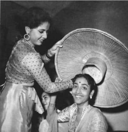 Guru Dutt's first lead actress Geeta Bali (left) with his singer-wife Geeta Dutt. (Photo: From Yasser Usman’s 'Guru Dutt: An Unfinished Story')