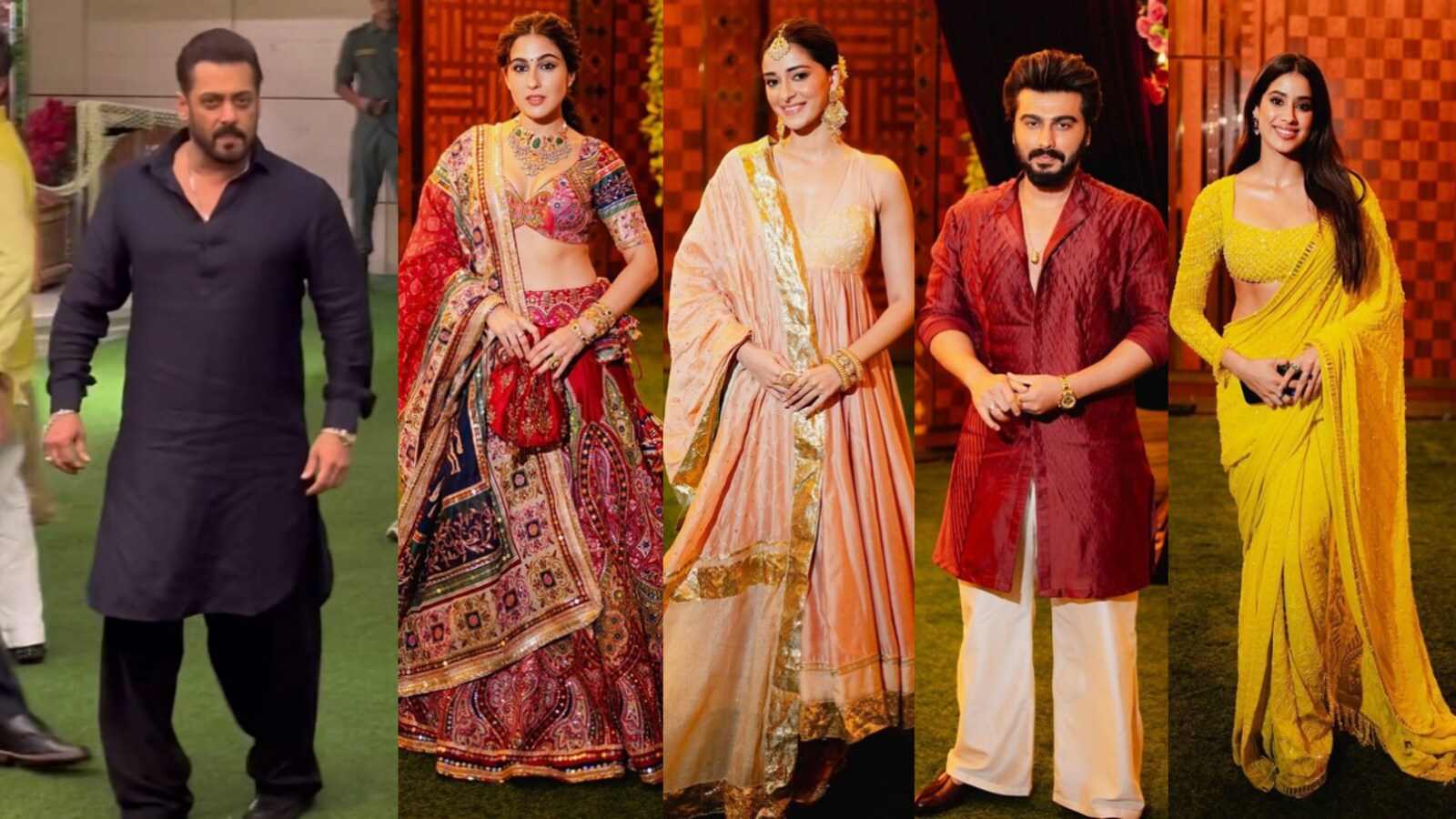 Anant Radhika Mehendi ceremony: Salman Khan wears black Pathani, Arjun  Kapoor, Sara Ali Khan, Janhvi Kapoor, Ananya Panday shine in ethnic looks