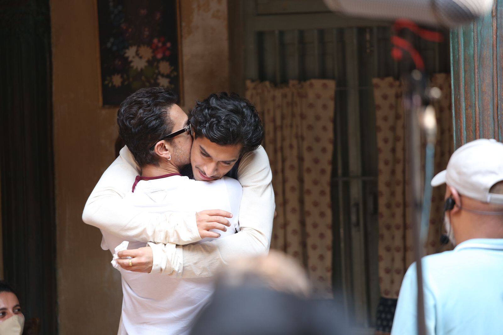 Junaid Khan with his father Aamir khan