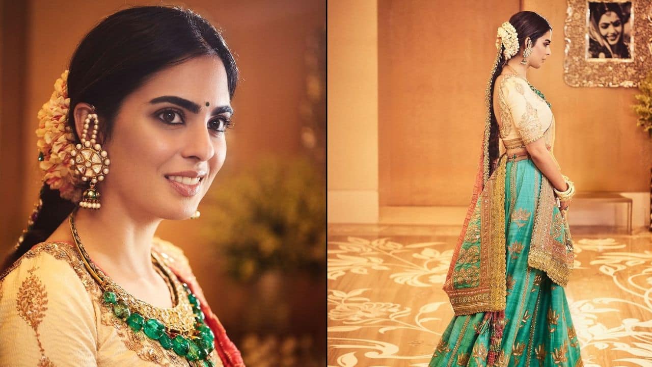 Isha Ambani looks ravishing in ensemble traditional lehenga for Mehendi garba night