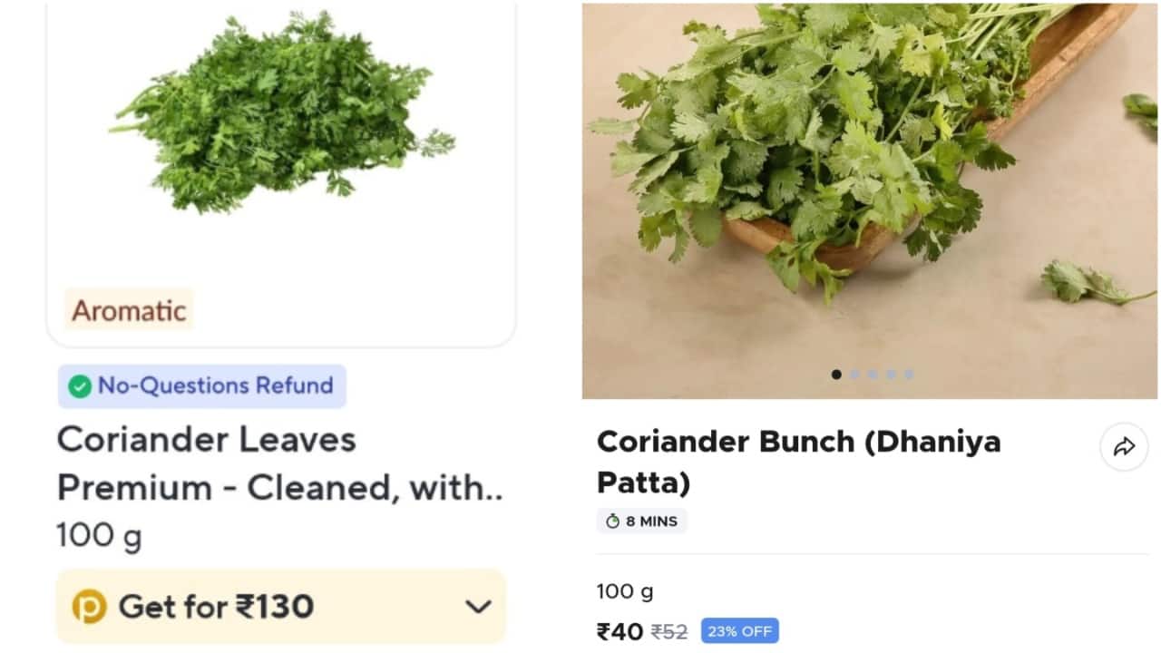 Zepto sells 100g coriander for Rs 141, Blinkit for Rs 40: 'No one will give dhania for free,' says internet