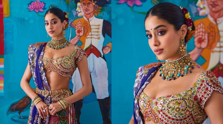 Janhvi Kapoor shares mesmerising pictures of the intricately embroidered lehenga she wore at Anant Ambani, Radhika Merchant's mehendi ceremony