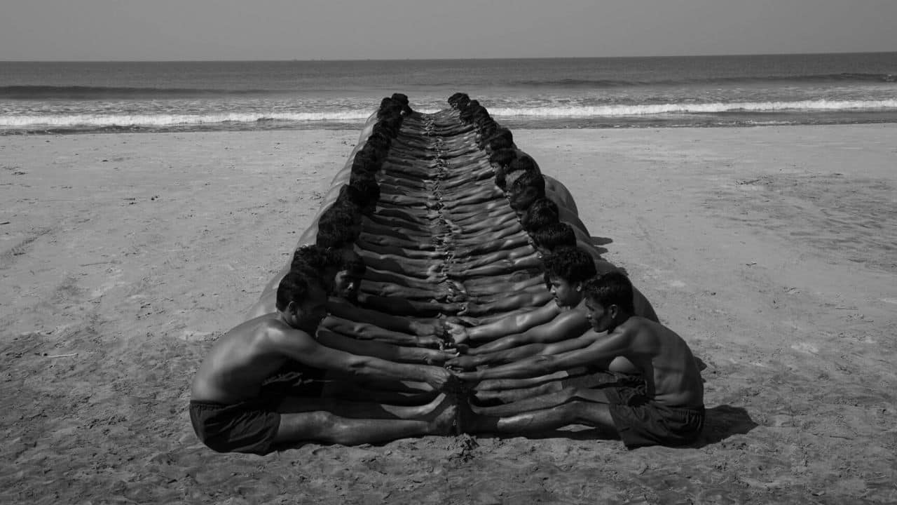 An old image of artist Subodh Kerkar's performative art work 'Keel'. (Photo: @subodhgoa via X)