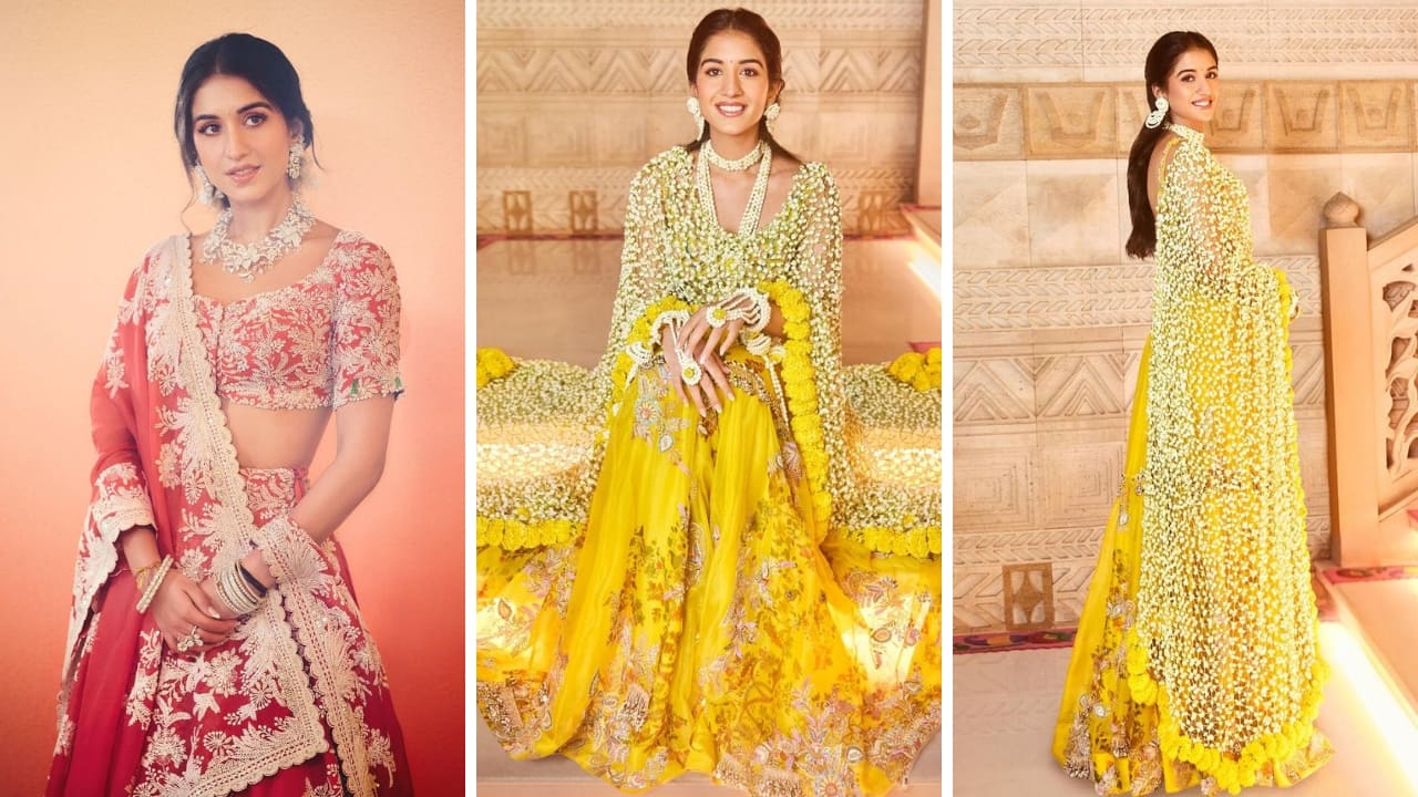 Radhika Merchant's real floral accessories for haldi ceremony makes a “luminous” statement