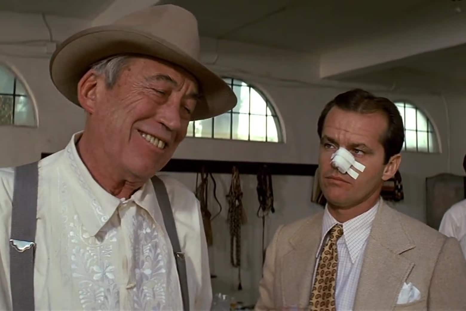 John Huston (left) and Jack Nicholson in a still from 'Chinatown'.