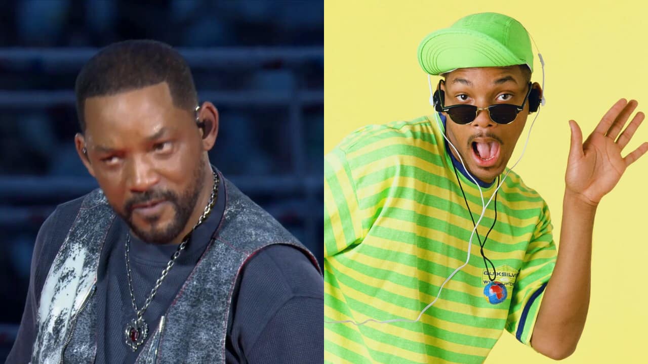 Will Smith performs the Fresh Prince of Bel Air theme song at boxing event