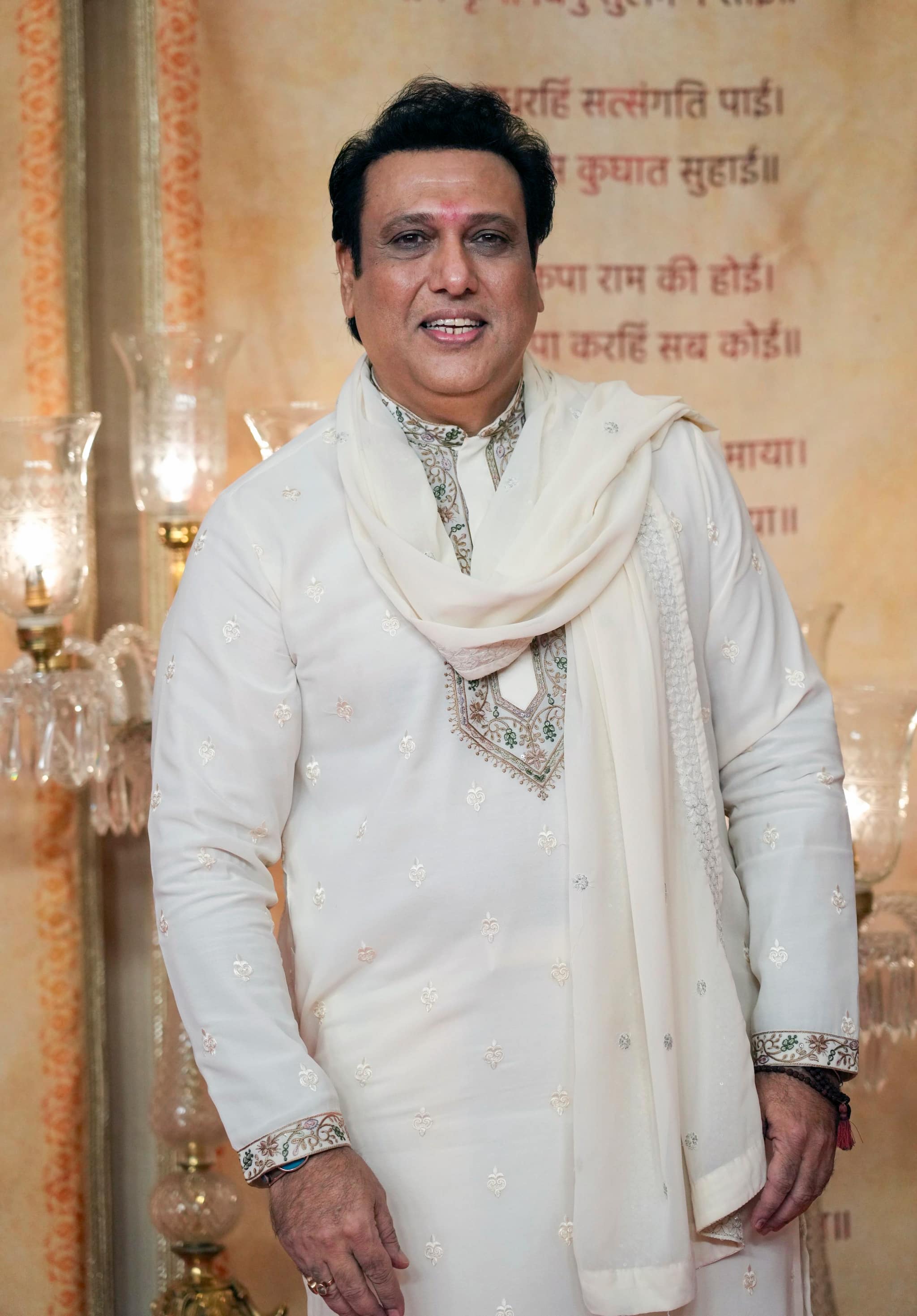 Indian actor Govinda poses for a photograph at the wedding reception of billionaire Mukesh Ambani's son Anant Ambani and Radhika Merchant in Mumbai, India, Sunday, July 14, 2024. (AP Photo/Rafiq Maqbool)