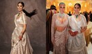 Isha Ambani wears Manish Malhotra designed real silver zardozi lehenga at Anant Radhika wedding, poses with Kim Kardashian