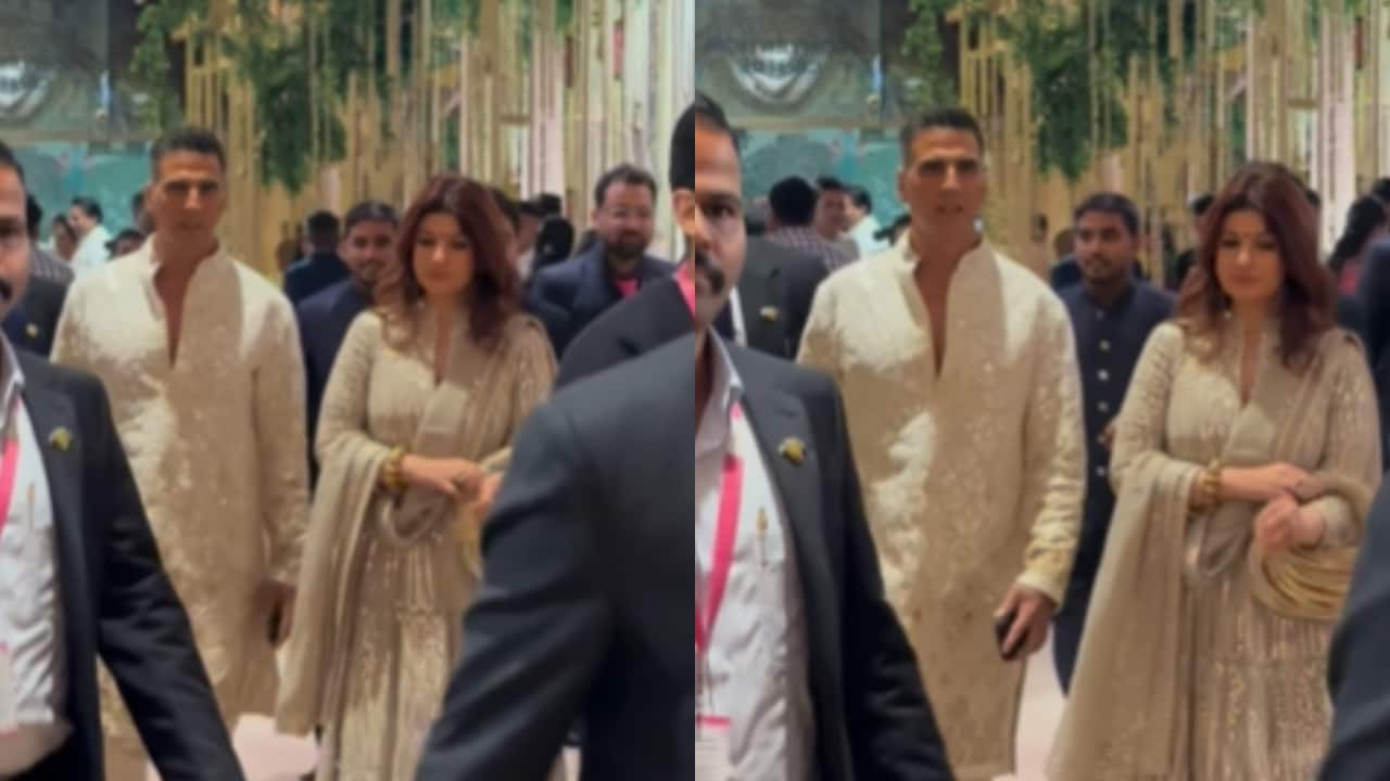 Akshay Kumar with wife Twinkle Khanna attend Anant Ambani And Radhika Merchant's post wedding function