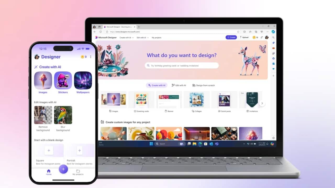 Microsoft AI-powered Designer app now available on iOS and Android platforms: All the details