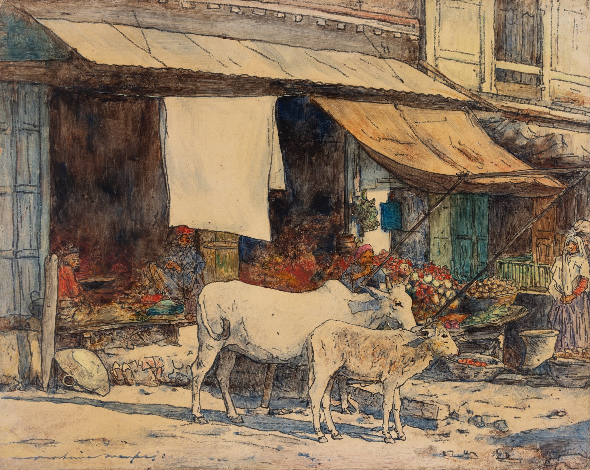 Native Gharry or Cart in Ahmedabad by Edwin Lord Weeks, oil on canvas, 1882, 20.2 x 30.2 inches. (Image courtesy DAG)