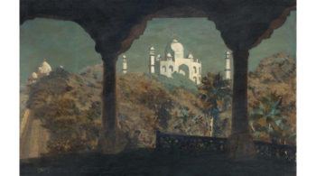 Danish artist Hugo Vilfred Pedersen's 'The Taj Mahal' (23 x 35-inch oil-on-canvas). (Image courtesy DAG)