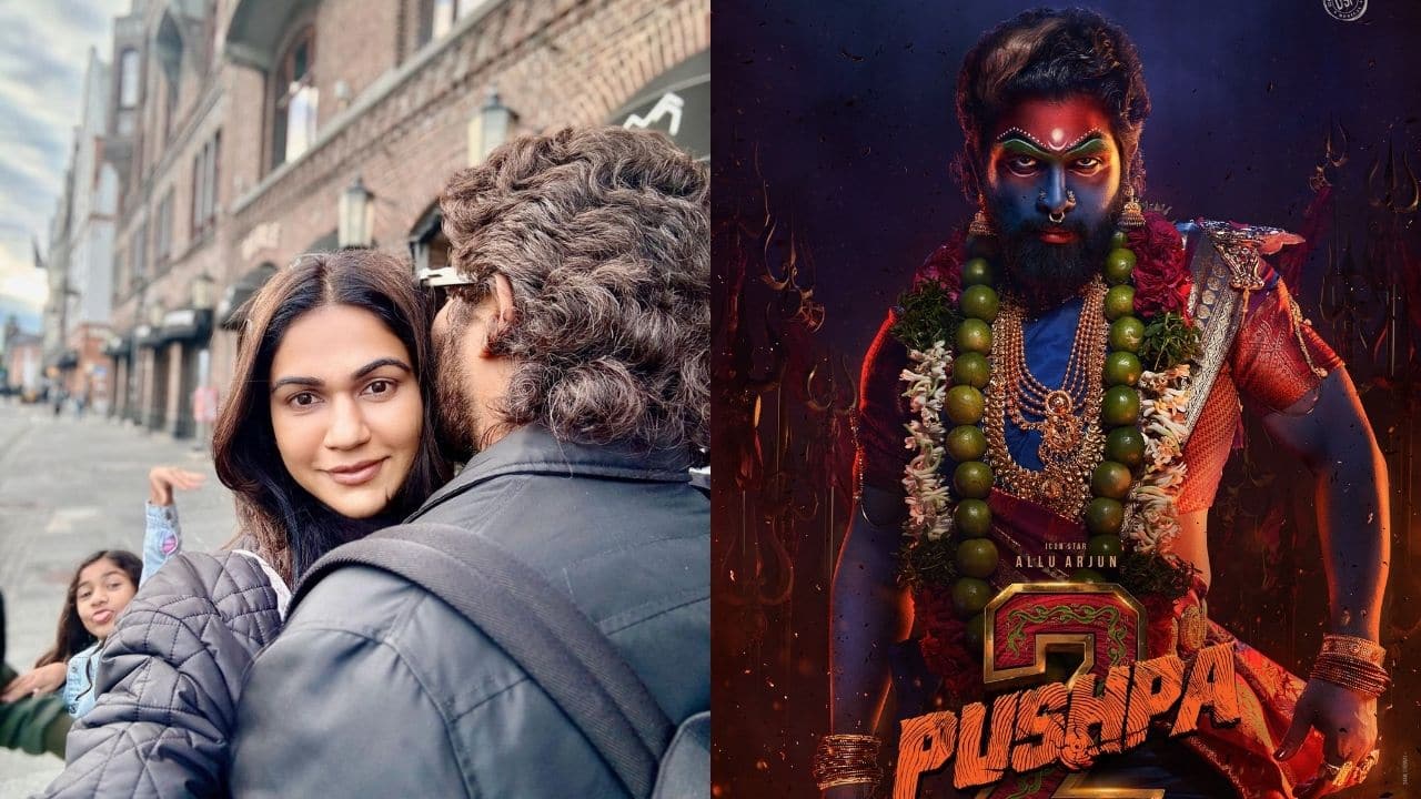 Allu Arjun’s wife Sneha Reddy shares heartwarming hug with Pushpa 2 star, calls him ‘Calm to My Chaos’; Samantha responds