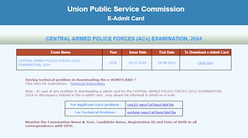 UPSC CAPF 2024 Admit Card