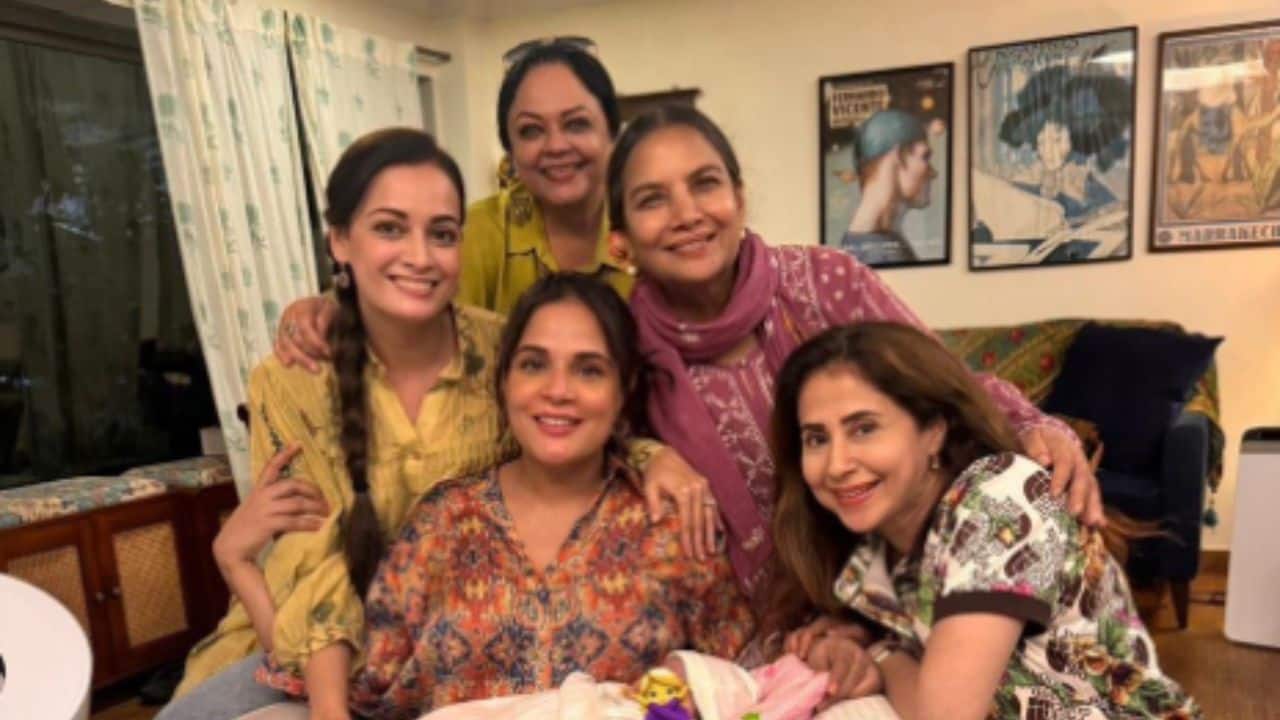Richa Chadha and her newborn daughter meet their 'khalas' -  Shabana Azmi, Dia Mirza, Urmila Matondkar