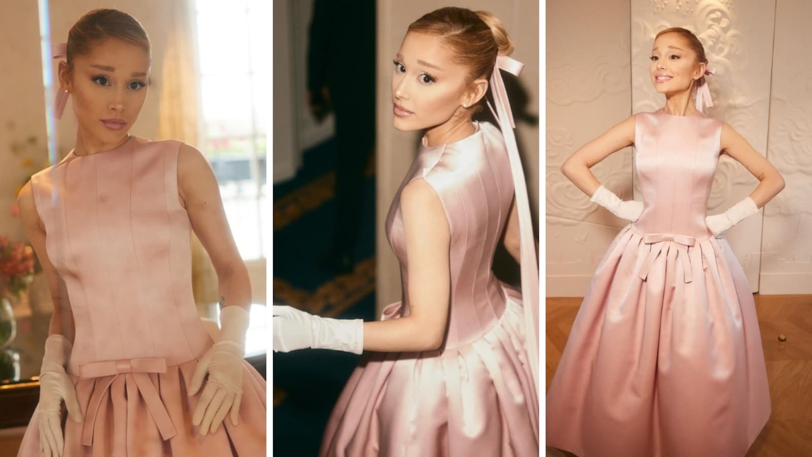 ariana grande pink dress olympics Ariana Grande at the Paris 2024 Olympics Opening Ceremony
