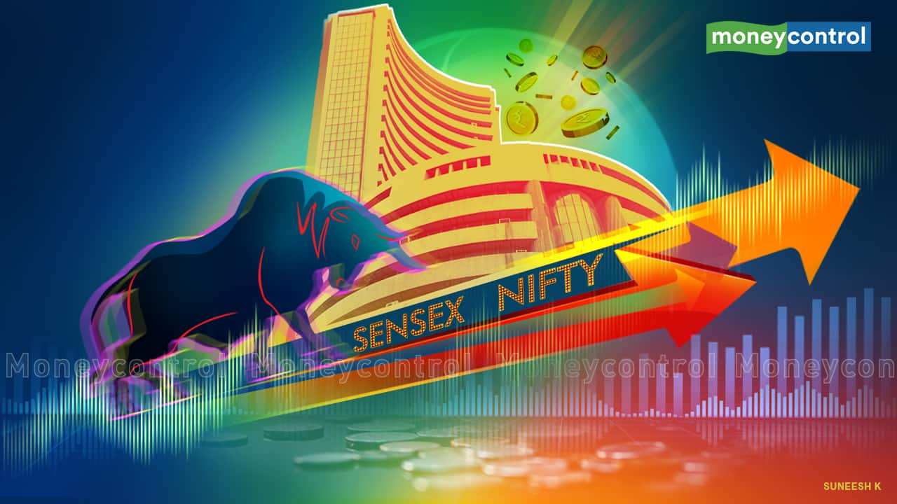 Mid-day Mood | Sensex, Nifty maintain upward momentum; broader market lags behind