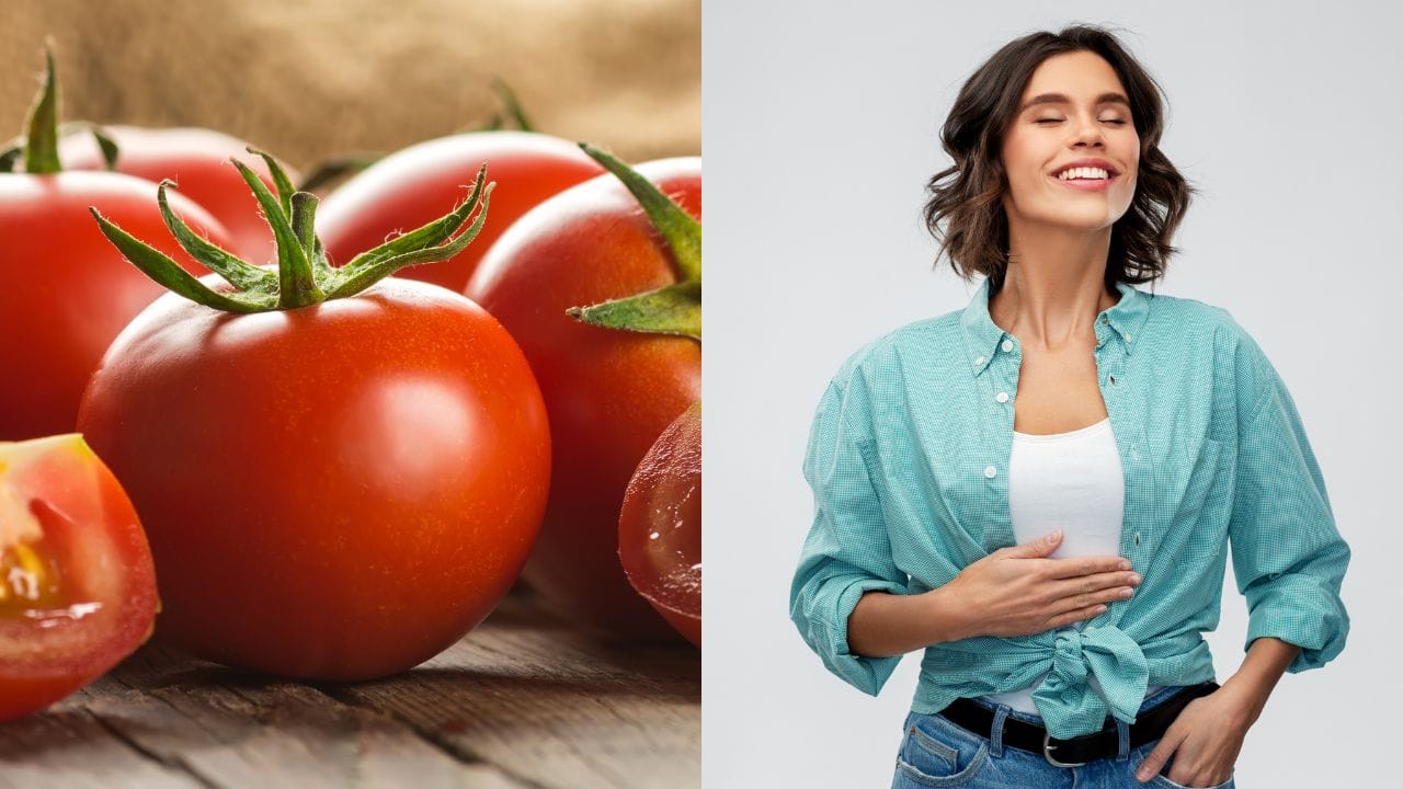 Aids digestion: Tomatoes provide dietary fibre, which aids digestion by promoting regular bowel movements and preventing constipation. Fibre also supports a healthy gut microbiome, contributing to overall digestive health. (Image: Canva)