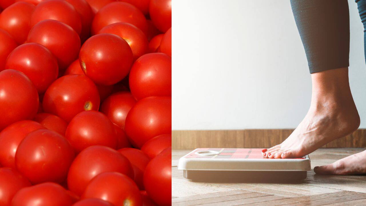 Helps with weight management: Tomatoes are low in calories and high in water content, making them a satisfying and nutritious option for those managing their weight. They provide fullness without excess calories, aiding in weight control. (Image: Canva)