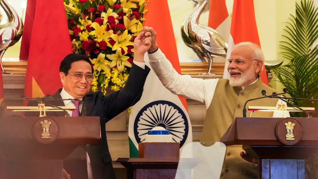 On August 1, 2024, Prime Minister Narendra Modi and Vietnam Prime Minister Pham Minh Chinh jointly inaugurated the Army Software Park at the Tele-Communications University in Nha Trang, Vietnam, during a ceremony at Hyderabad House. (Image: PTI)