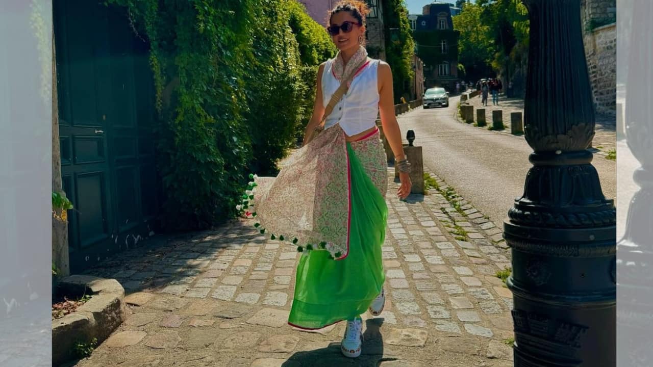 Taapsee Pannu’s bringing bright cotton saris to the streets of Paris with a desi twist