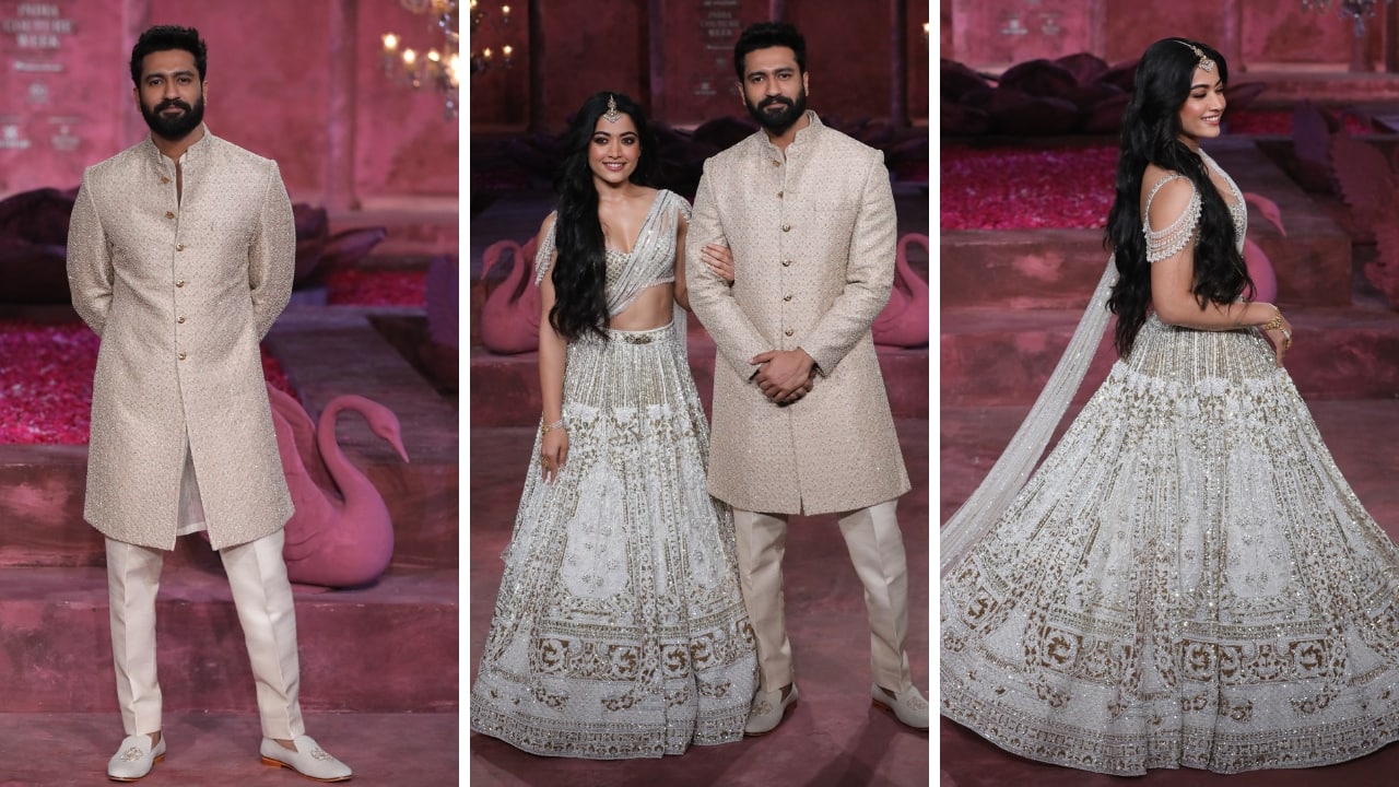 Vicky Kaushal and Rashmika Mandanna shine as showstoppers on the runway, fans call them ‘pastel perfect’